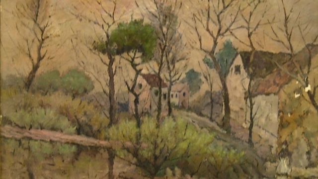 ISOLERI, ÁNGEL
Crepúsculo otoñal (s/f, óleo s/tela, 60 x 69 cm)