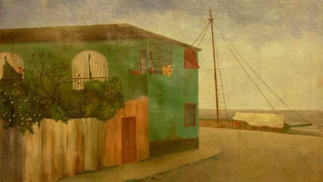 PACENZA, ONOFRIO, La esquina verde, 1934, óleo s/tela, 63,5 x 77 cm